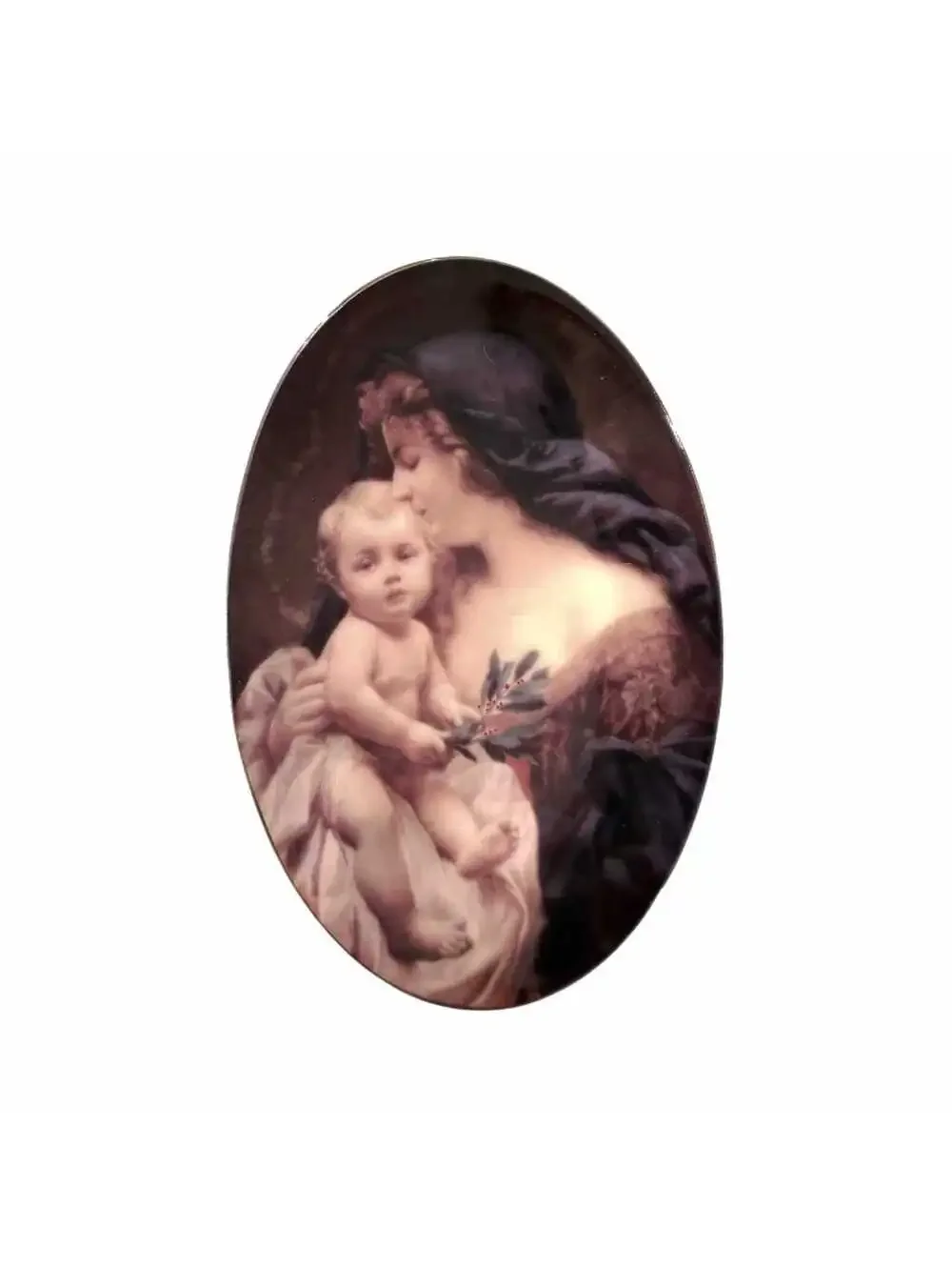Trinity Broadcasting Network 2003 Christmas Madonna & Child Oval Collector Plate